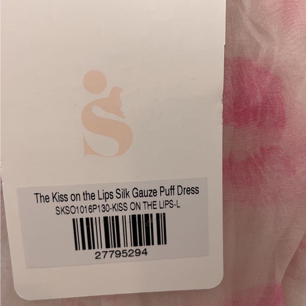 🚫SOLD🚫 NWT Selkie’The Kiss on the lips’ silk gauze puff mini dress sz L - Picture 14 of 16